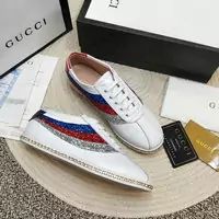 baskets paire de chaussures gucci femmes crystal rainbow white sequin